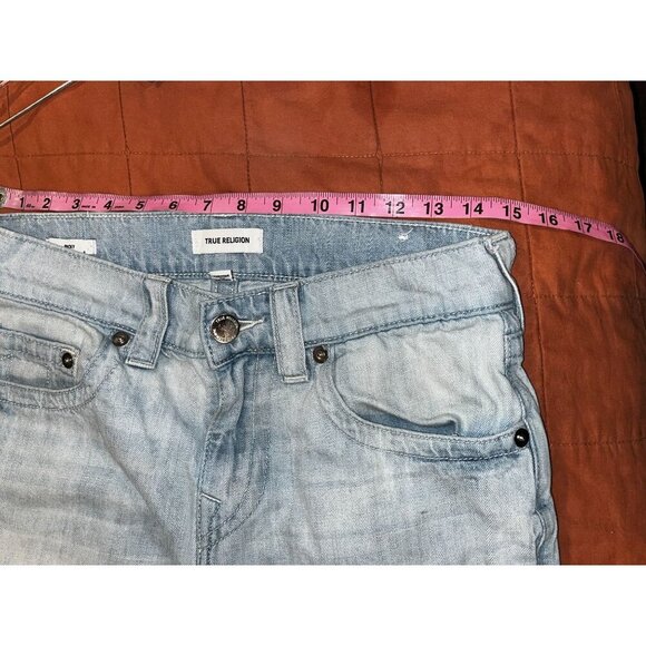 True Religion Ricky Blue Light Wash Slim Fit Straight Leg Men's Jeans Plus Size - Picture 7 of 11